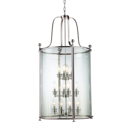 Z-Lite Wyndham 12 Light Pendant, Brushed Nickel & Clear 191-12
